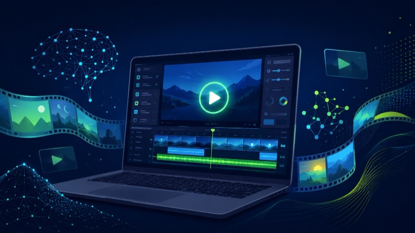 Best free and open-source AI video tools in 2026 — laptop with AI video editing timeline