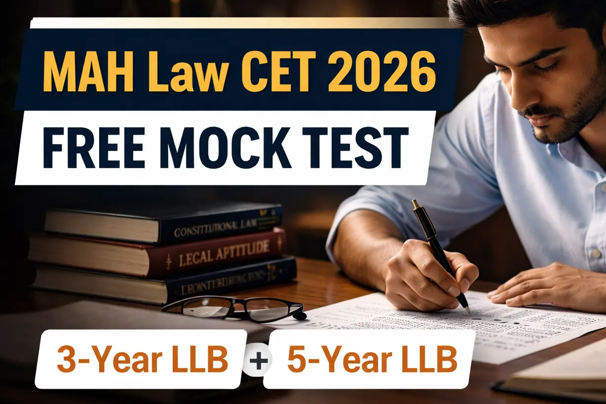 MAH Law CET 2026 free mock test for 3 year and 5 year LLB aspirants