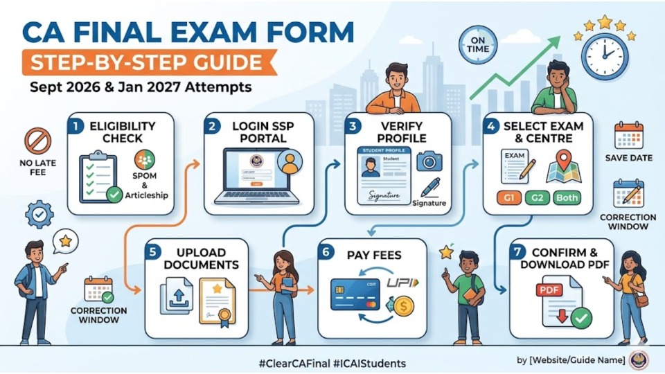 CA final step by step registration  guide full details and exam dates 