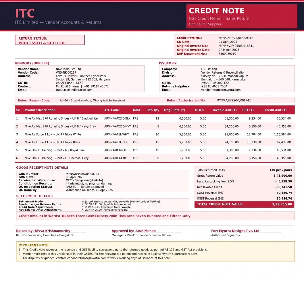 credit note template
