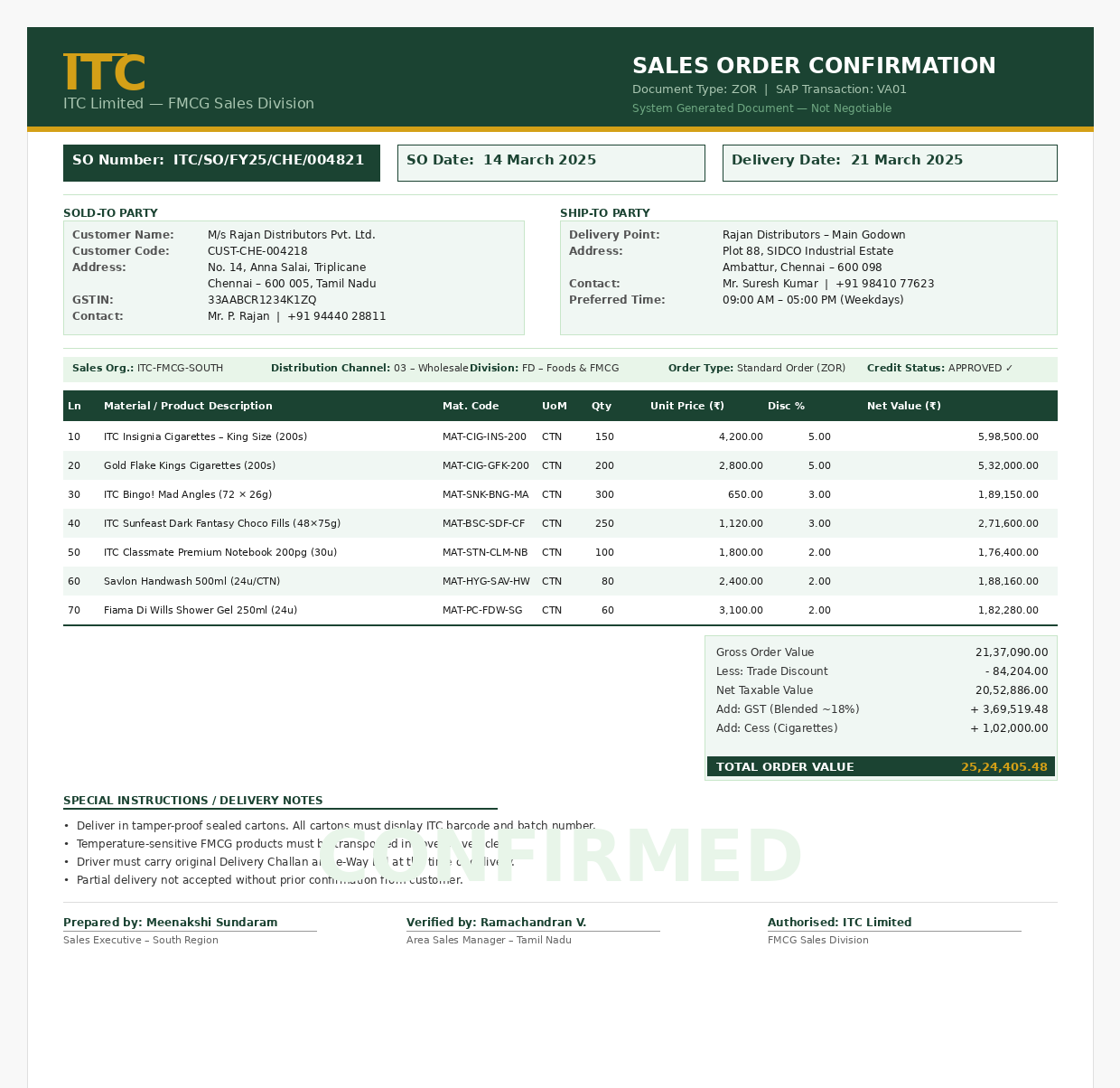 sales order template