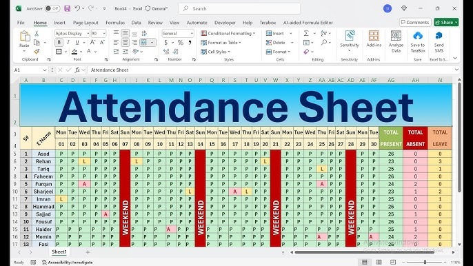 employee attendance sheet
