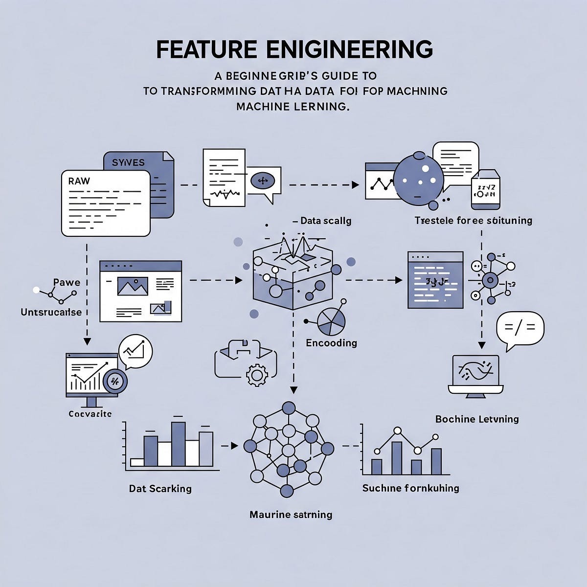 Data table transforming into structured features for a machine learning model