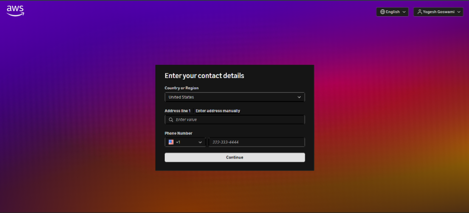 Step 3: Select Country and Contact Details