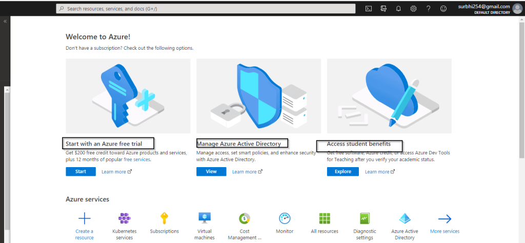 Microsoft Azure Portal Dashboard