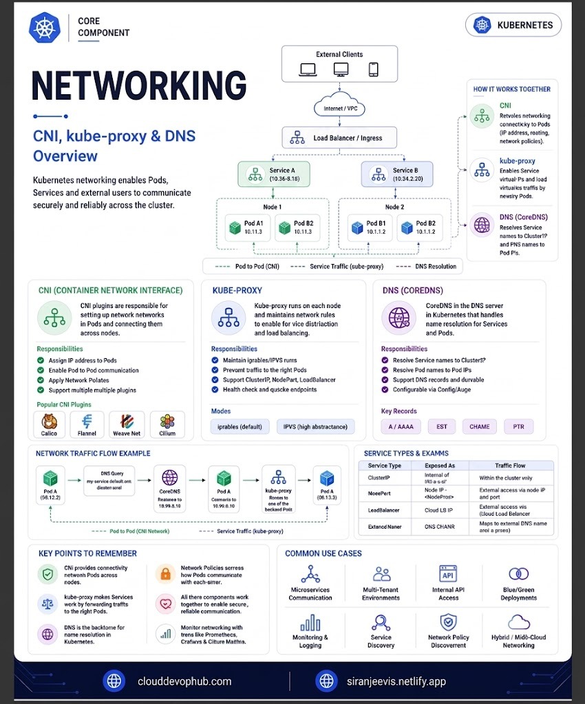 Page 10: Networking CNI, Kube-Proxy & CoreDNS (Replace with Page 10 Screenshot in Graphy)