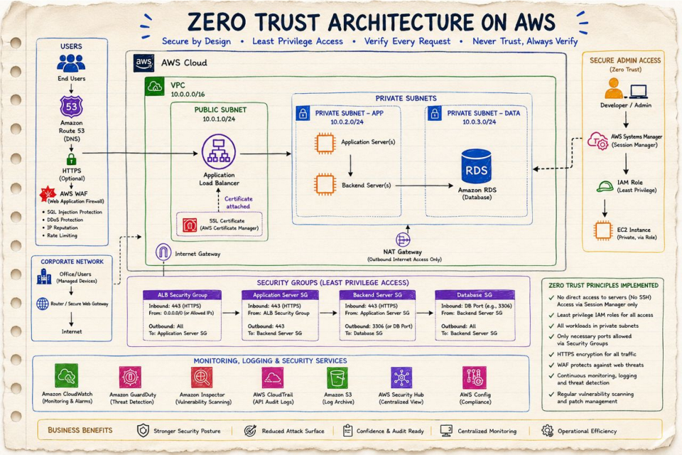 AWS Zero Trust Security Architecture Diagram Blueprint