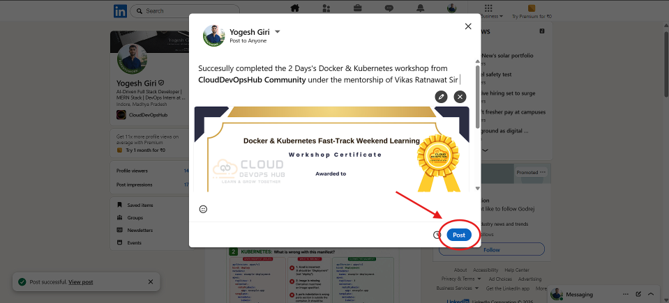 Step 9 Review final post content and click Post button
