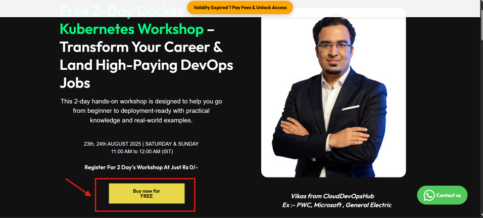 Step 1 Register for CloudDevOpsHub Workshop