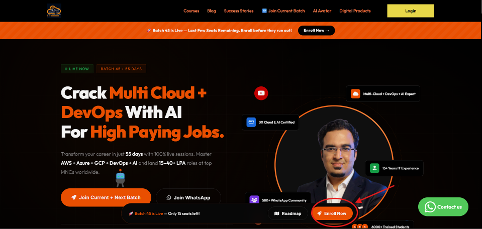 Step 1 Access CloudDevOpsHub homepage and click Enroll Now