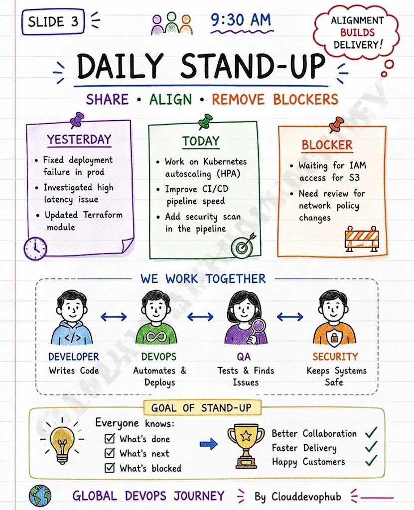 9:30 AM Daily Stand-Up Share Align Remove Blockers
