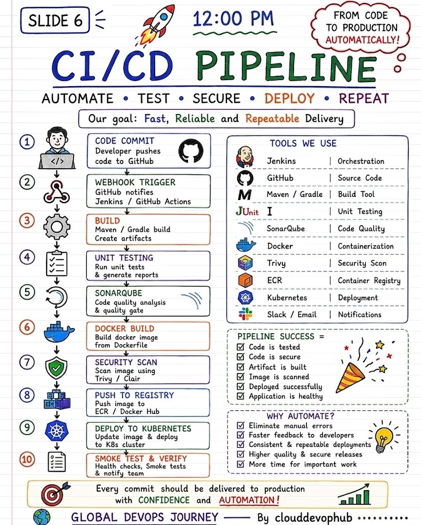 12:00 PM CI CD Pipeline Automate Test Secure Deploy