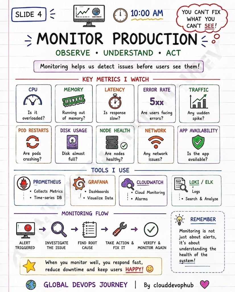 10:00 AM Monitor Production Observe Understand Act