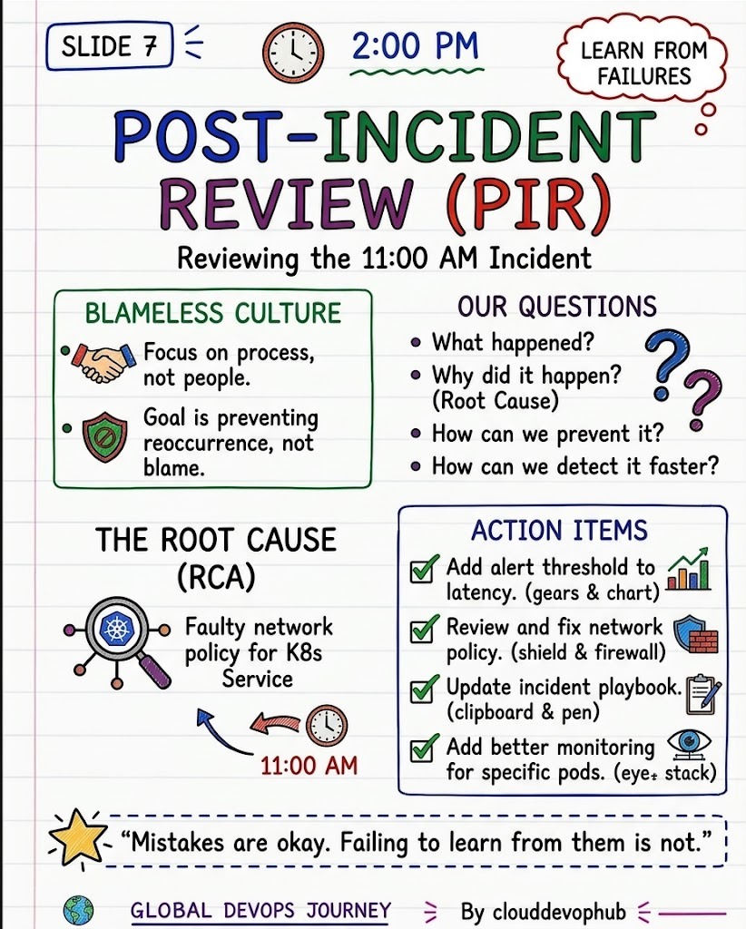 2:00 PM Post Incident Review PIR Blameless Culture