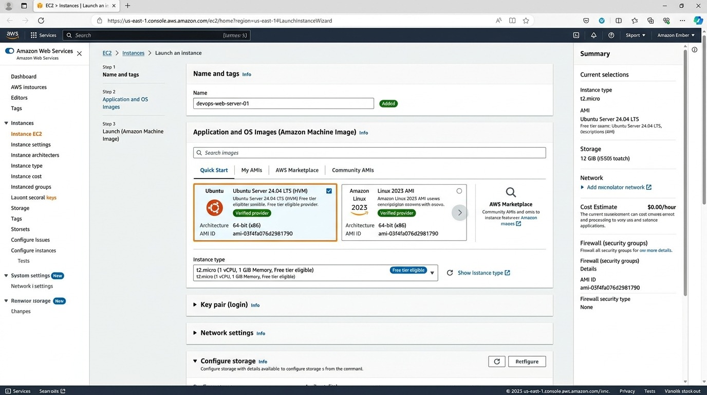 AWS EC2 Launch Instance - AMI and Instance Type Selection