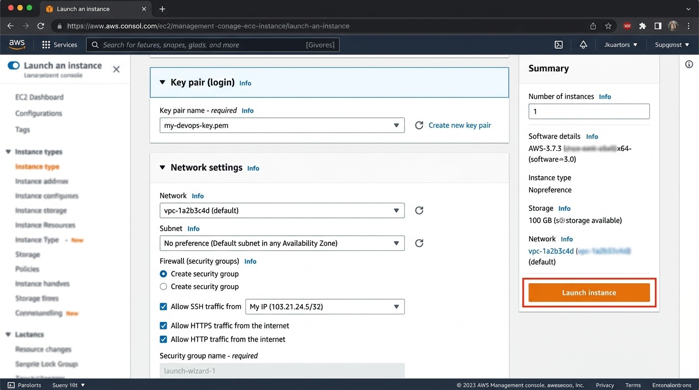 AWS EC2 Key Pair and Security Group Inbound Rules