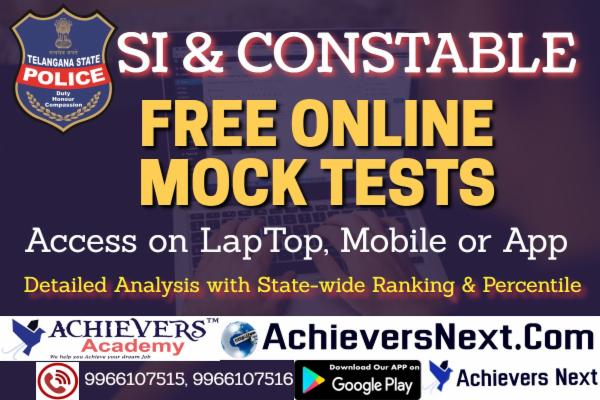 TS SI & PC FREE ONLINE MOCK TESTS cover