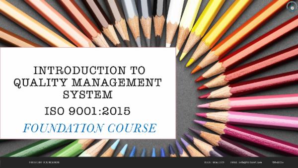 ISO 9001:2015 Foundation Training cover