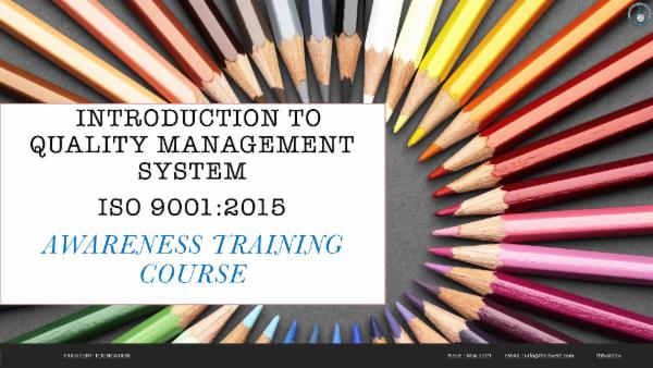 ISO 9001:2015 Awareness Training cover