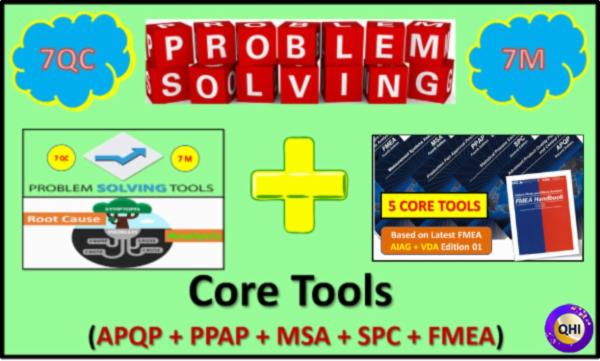 Core Tool APQP,PPAP,MSA,SPC,FMEA,Problem Solving Tools 7QC,7M and Root Cause Analysis cover