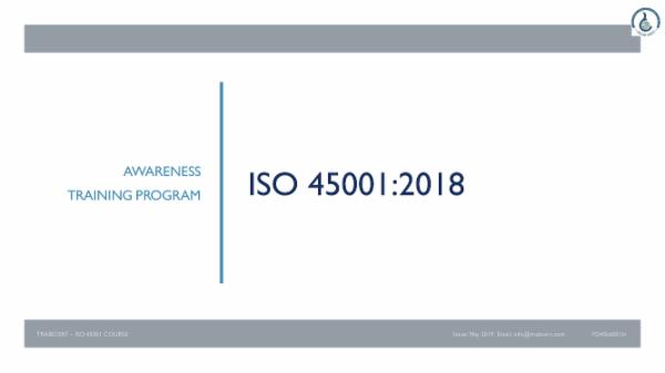 ISO 45001:2018 Awareness Course cover
