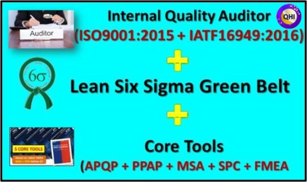 Core Tool,Internal Quality Auditor and Lean SIx Sigma Green Belt package cover