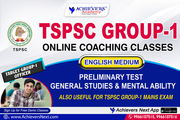 TSPSC Group 1 Prelims Online Coaching [English Medium] with Free Test Series cover