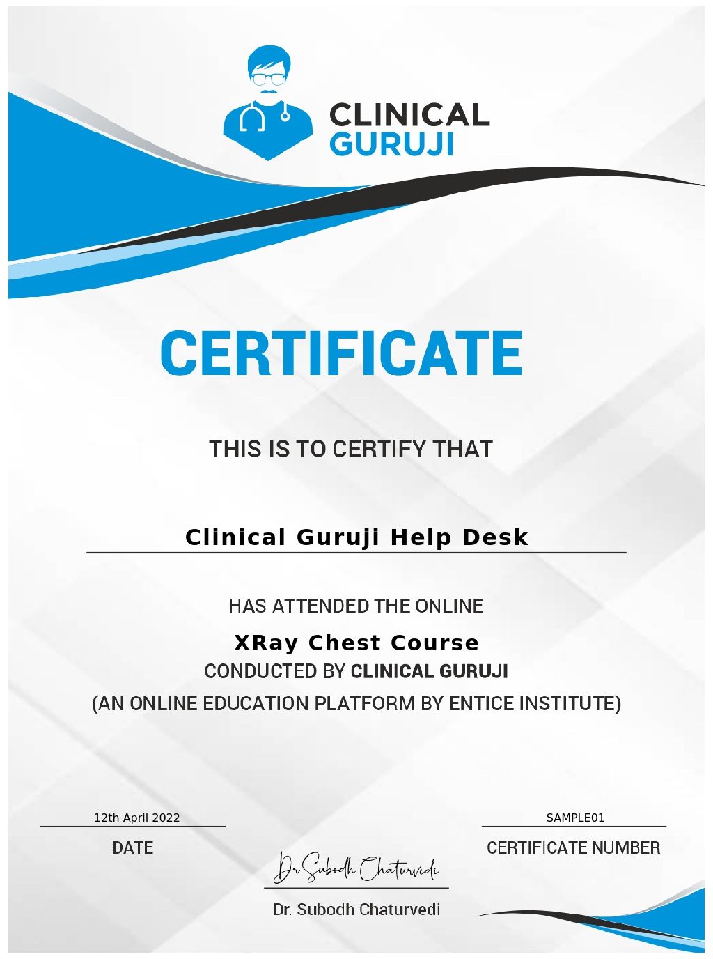 Certificate Sample