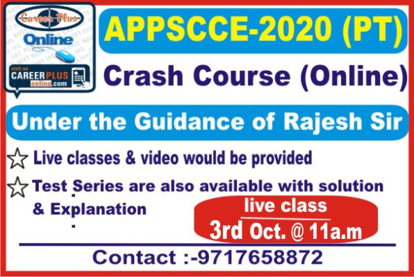 Live Class for APPSCCE Prelims 2020 Date 3rd Oct. 20 cover