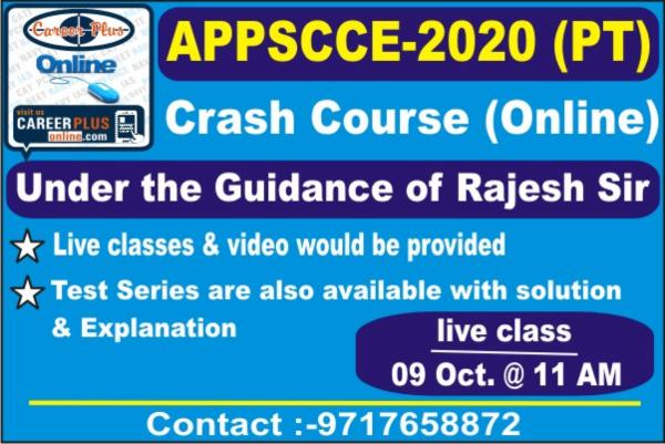 Live Class for APPSCCE Prelims 2020 Date 9th Oct. 20 cover