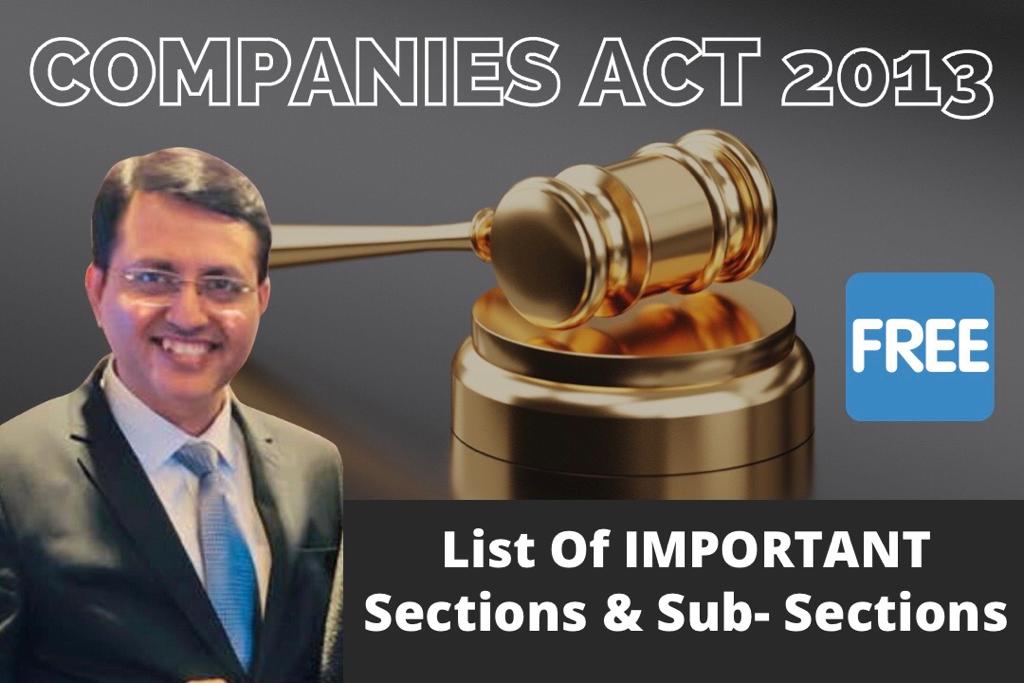 List of Important Sections & Sub-Sections cover