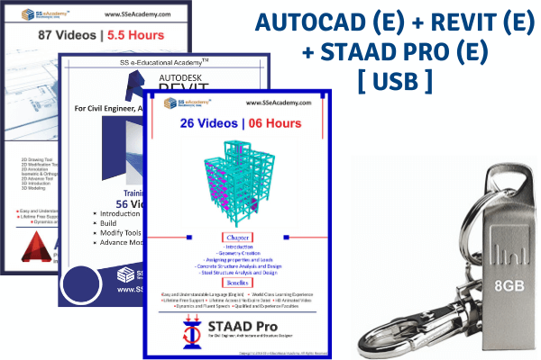 AutoCAD + Revit +Staad Pro Tutorials (English) - USB cover