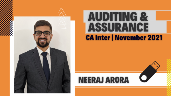 CA Inter Audit Online Classes For Nov 2021 by Neeraj Arora - Pendrive Classes cover