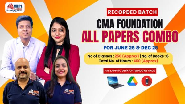 CMA FOUNDATION - RECORDED BATCH - ALL PAPERS (COMBO) - FOR LAPTOP/DESKTOP (WINDOWS ONLY) cover