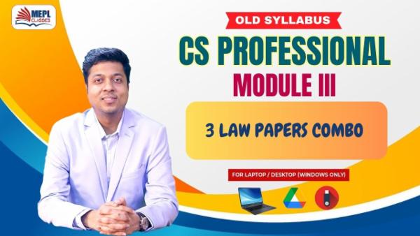 CS PROFESSIONAL - MODULE 3 (3 LAW PAPERS COMBO) - FOR LAPTOP/DESKTOP (WINDOWS ONLY) cover