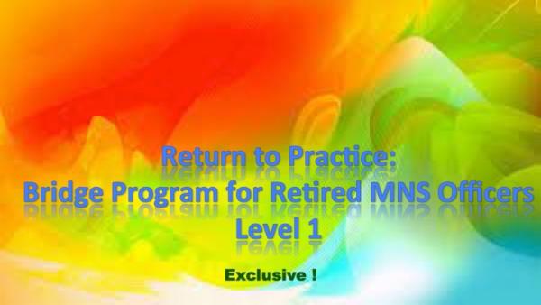 Return to Practice - Bridge Program for Retired MNS Officers Level 1 cover
