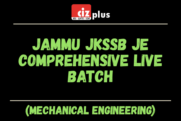 Jammu JKSSSB JE (Mechanical) Comprehensive Live Batch cover