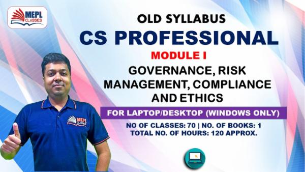 CS PROFESSIONAL - MODULE 1 - GOVERNANCE, RISK MANAGEMENT, COMPLIANCE AND ETHICS - FOR LAPTOP/DESKTOP (WINDOWS ONLY) cover