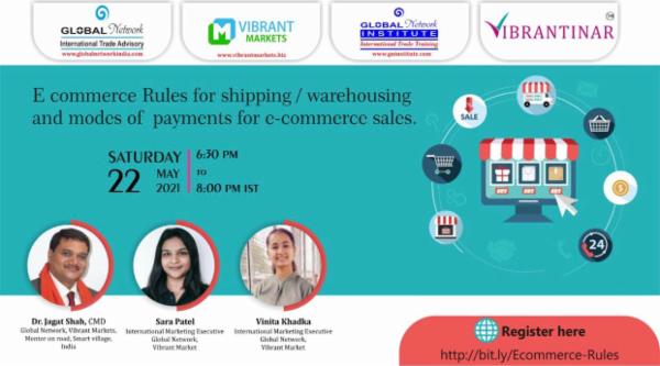 E-COMMERCE RULES FOR SHIPPING/WAREHOUSING AND MODES OF PAYMENTS FOR E-COMMERCE SALES cover