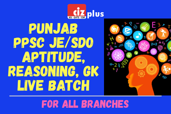 Punjab PPSC JE/SDO Aptitude, Reasoning, GK Live Batch cover
