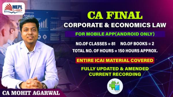 CA FINAL - CORPORATE & ECONOMICS LAW - LIVE AT HOME - FOR MOBILE APP (ANDROID ONLY) cover