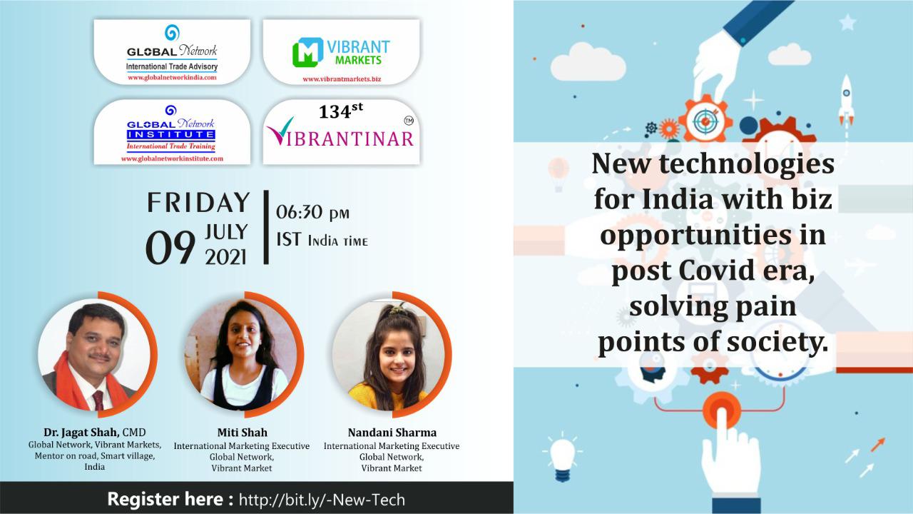 New technologies for India with biz opportunities in post Covid era, solving pain points of society. cover