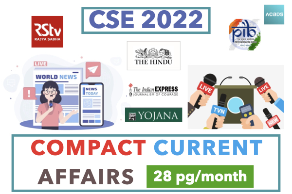 Compact Current Affairs 2022- 28 Pages/Month cover