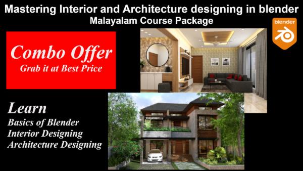 Mastering Interior And Architecture Designing in Blender - Malayalam cover