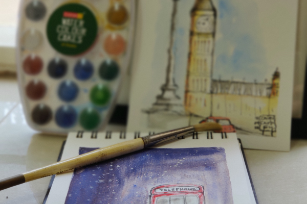 Replay - London Calling: A wintery watercolor scene cover