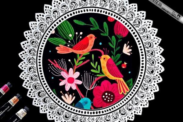 Replay - Scandinavian Folk Art with Mandalas cover
