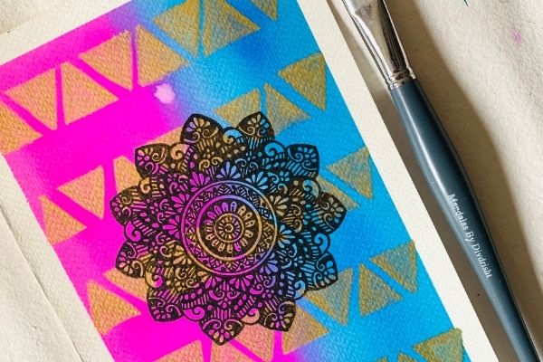 Replay - Watercolor Mandala making with Aztec Background cover