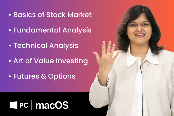 Basics Of Stock Market + Fundamental Analysis + Technical Analysis + Art of value Investing + Futures and Options (For Windows PC and macOS) (BOSM + FA + TA + AOVI + F&O - English) cover