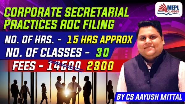 COMPANY SECRETARIAL PRACTICE - ROC FILING - SKILL ENHANCEMENT COURSE - FOR MOBILE APP (ANDROID ONLY) cover