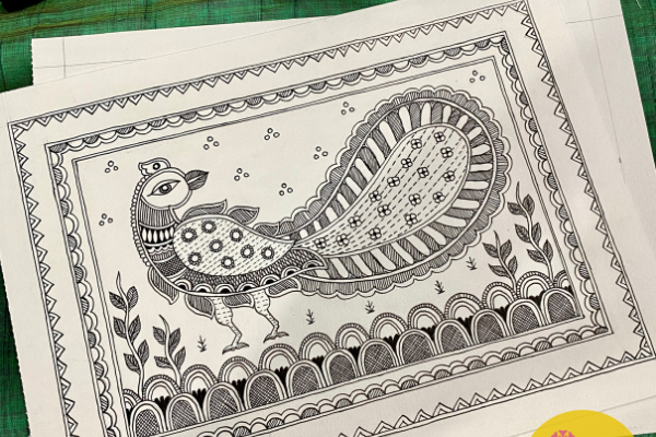 Replay - Madhubani Peacock Painting in Kachini Style cover